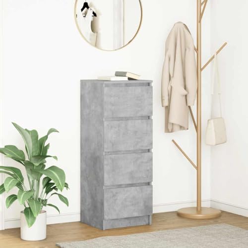Makastle Modernes Beistellschrank, Kommode mit 4 Schubladen, Schmaler Schrank Anrichte Standschrank für Küche Wohnzimmer, Betongrau 37,5x35x99 cm Holzwerkstoff Makastle Modernes Beistellschrank, Kommode mit 4 Schubladen, Schmaler Schrank Anrichte Standschrank für Küche Wohnzimmer, Betongrau 37,5x35x99 cm Holzwerkstoff von Makastle