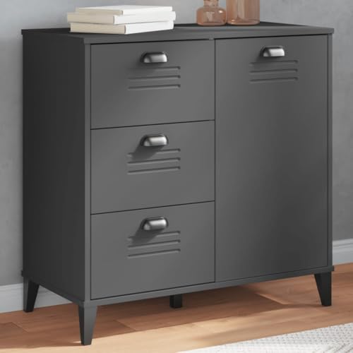 Makastle Modernes Beistellschrank Sideboard mit 3 Schubladen & 1 Tür, Schmaler Schrank Anrichte Standschrank Flurschrank für Küche Wohnzimmer Flur, Anthrazit 80x40x80 cm Holzwerkstoff Makastle Modernes Beistellschrank Sideboard mit 3 Schubladen & 1 Tür, Schmaler Schrank Anrichte Standschrank Flurschrank für Küche Wohnzimmer Flur, Anthrazit 80x40x80 cm Holzwerkstoff von Makastle