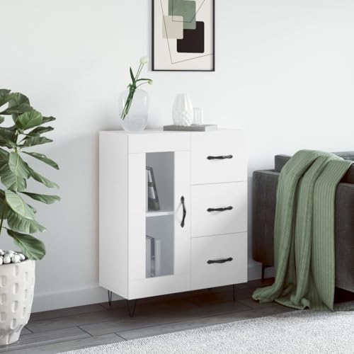 Makastle Modernes Sideboard Aufbewahrungsschrank Aufbewahrungsmöbel Standschrank Beistellschrank Flurschrank, Weiß 69,5x34x90 cm Holzwerkstoff Makastle Modernes Sideboard Aufbewahrungsschrank Aufbewahrungsmöbel Standschrank Beistellschrank Flurschrank, Weiß 69,5x34x90 cm Holzwerkstoff von Makastle