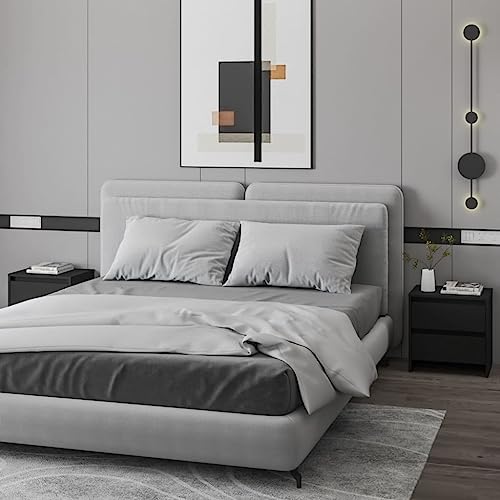 Makastle Nachttische 2er Set, Night Stand Nachtschrank Schlichter Beistelltisch Kommode für Schlafzimmer Wohnzimmer, Schwarz 45x34,5x44,5 cm Holzwerkstoff Makastle Nachttische 2er Set, Night Stand Nachtschrank Schlichter Beistelltisch Kommode für Schlafzimmer Wohnzimmer, Schwarz 45x34,5x44,5 cm Holzwerkstoff von Makastle