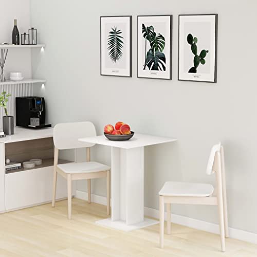 Makastle Quadratisch Esstisch Esszimmermöbel Küchentisch Esszimmertisch Bistrotisch Beistelltisch für Wohnzimmer Esszimmer Büro, Weiß 60x60x75 cm Spanplatte von Makastle