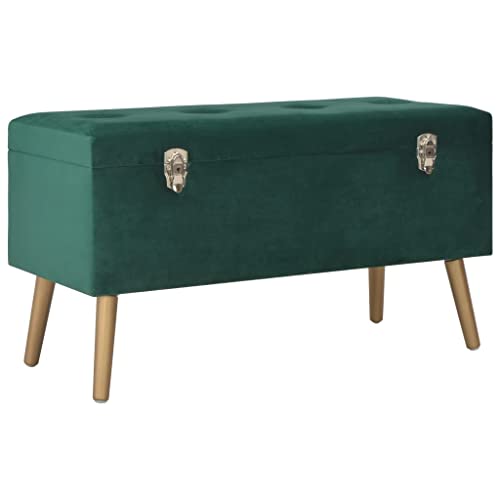 Makastle Rechteckig Bank mit Staufach, Eingangshocker, Flurbank mit Holzbeinen und Abdeckung für Schlafzimmer Wohnzimmer, Grün 80 x 34 x 42 cm Samt Makastle Rechteckig Bank mit Staufach, Eingangshocker, Flurbank mit Holzbeinen und Abdeckung für Schlafzimmer Wohnzimmer, Grün 80 x 34 x 42 cm Samt von Makastle
