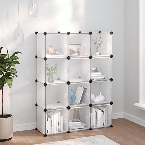 Makastle Regalsystem mit 12 offene Fächer, Schuhständer mit Tür für Diele, Schlafzimmer, Faltbar, Bequeme Aufbewahrung, Transparent PP 94 x 31.5 x 123.5 cm Makastle Regalsystem mit 12 offene Fächer, Schuhständer mit Tür für Diele, Schlafzimmer, Faltbar, Bequeme Aufbewahrung, Transparent PP 94 x 31.5 x 123.5 cm von Makastle