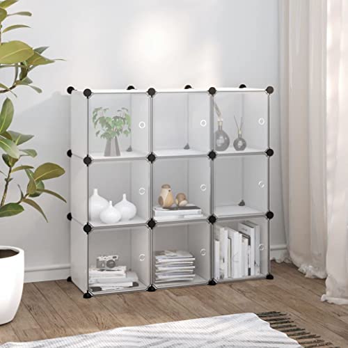 Makastle Regalsystem mit 9 offene Fächer, Schuhständer mit Tür für Diele, Schlafzimmer, Faltbar, Bequeme Aufbewahrung, Transparent PP 94.5 x 31.5 x 94 cm Makastle Regalsystem mit 9 offene Fächer, Schuhständer mit Tür für Diele, Schlafzimmer, Faltbar, Bequeme Aufbewahrung, Transparent PP 94.5 x 31.5 x 94 cm von Makastle