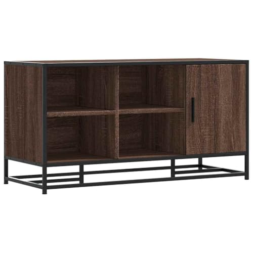 Makastle Schuhbank mit Metallrahmen, Einzeltür Eingangshocker mit 5 Fächer für Wohnzimmer Schlafzimmer, Braun Eichen-Optik 100x40x53,5cm Holzwerkstoff Makastle Schuhbank mit Metallrahmen, Einzeltür Eingangshocker mit 5 Fächer für Wohnzimmer Schlafzimmer, Braun Eichen-Optik 100x40x53,5cm Holzwerkstoff von Makastle