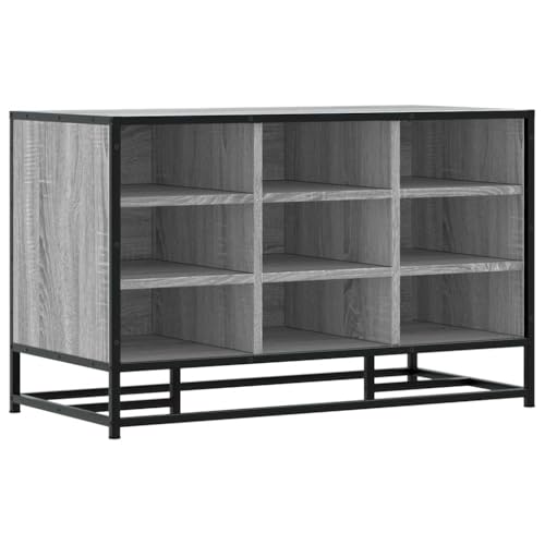 Makastle Schuhbank mit Metallrahmen, Fußbank, Flurhocker mit 9 offene Fächer für Wohnzimmer Schlafzimmer, Grau Sonoma 84x40x53,5 cm Holzwerkstoff Makastle Schuhbank mit Metallrahmen, Fußbank, Flurhocker mit 9 offene Fächer für Wohnzimmer Schlafzimmer, Grau Sonoma 84x40x53,5 cm Holzwerkstoff von Makastle