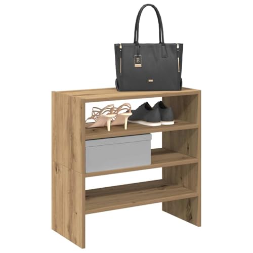 Makastle Schuhregal mit 2 Regale, 2er Set, Schuhregal Stapelbar für Eingang, Flur, Platz sparen, Einfach zu montieren, Holzwerkstoff Artisan-Eiche 60x30x30,5 cm Makastle Schuhregal mit 2 Regale, 2er Set, Schuhregal Stapelbar für Eingang, Flur, Platz sparen, Einfach zu montieren, Holzwerkstoff Artisan-Eiche 60x30x30,5 cm von Makastle