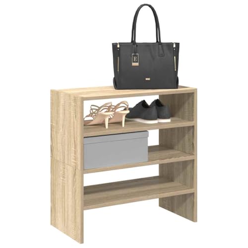 Makastle Schuhregal mit 2 Regale, 2er Set, Schuhregal Stapelbar für Eingang, Flur, Platz sparen, Einfach zu montieren, Holzwerkstoff Sonoma-Eiche 60x30x30,5 cm Makastle Schuhregal mit 2 Regale, 2er Set, Schuhregal Stapelbar für Eingang, Flur, Platz sparen, Einfach zu montieren, Holzwerkstoff Sonoma-Eiche 60x30x30,5 cm von Makastle