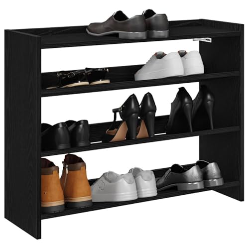 Makastle Schuhschrank mit 4 Regale, Schuhregal Haltbarkeit für Eingang, Flur, Platz sparen, Leicht zu reinigen, Schwarz 80x25x62 cm Holzwerkstoff Makastle Schuhschrank mit 4 Regale, Schuhregal Haltbarkeit für Eingang, Flur, Platz sparen, Leicht zu reinigen, Schwarz 80x25x62 cm Holzwerkstoff von Makastle