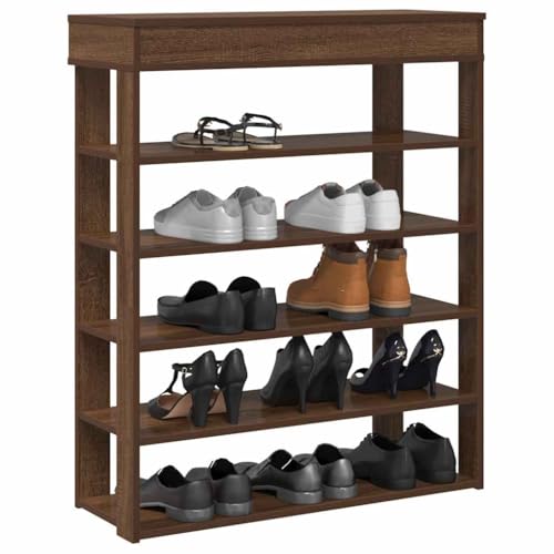 Makastle Schuhschrank mit 6 Regale, Schuhaufbewahrung Haltbarkeit für Eingang, Schlafzimmer, Leicht zu reinigen, Braun Eichen-Optik 80x30x98 cm Holzwerkstoff Makastle Schuhschrank mit 6 Regale, Schuhaufbewahrung Haltbarkeit für Eingang, Schlafzimmer, Leicht zu reinigen, Braun Eichen-Optik 80x30x98 cm Holzwerkstoff von Makastle
