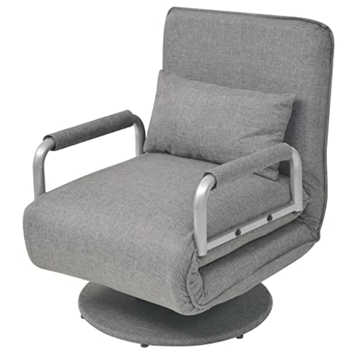 Makastle Sessel Wohnzimmer, Schlafsofa, Relaxsessel, Schlafsessel Ausziehbar, Loungesessel für Wohnzimmer Schlafzimmer, Hellgrau Stoff von Makastle