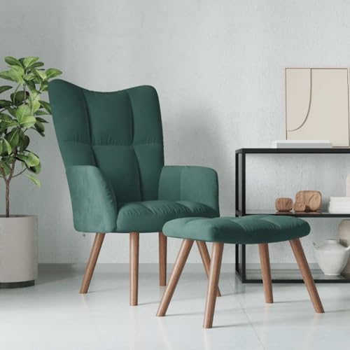 Makastle Sessel mit Hocker & Rückenlehne, Relaxsessel mit Fußstütze, Loungesessel, Lesesessel für Wohnzimmer Schlafzimmer, Dunkelgrün Samt Makastle Sessel mit Hocker & Rückenlehne, Relaxsessel mit Fußstütze, Loungesessel, Lesesessel für Wohnzimmer Schlafzimmer, Dunkelgrün Samt von Makastle