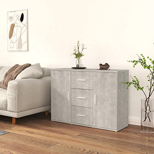 Makastle Sideboard Kommode mit 3 Schubladen & 2 Türen, Buffetschrank Aufbewahrungsschrank für Schlafzimmer, Wohnzimmer, Betongrau 91x29,5x65 cm Holzwerkstoff Makastle Sideboard Kommode mit 3 Schubladen & 2 Türen, Buffetschrank Aufbewahrungsschrank für Schlafzimmer, Wohnzimmer, Betongrau 91x29,5x65 cm Holzwerkstoff von Makastle