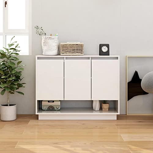 Makastle Sideboard mit 6 Fächern und 1 offenem Ablage, Küchenschrank für Küche Wohnzimmer Buffetschrank, Weiß 97x31x75 cm Holzwerkstoff Makastle Sideboard mit 6 Fächern und 1 offenem Ablage, Küchenschrank für Küche Wohnzimmer Buffetschrank, Weiß 97x31x75 cm Holzwerkstoff von Makastle