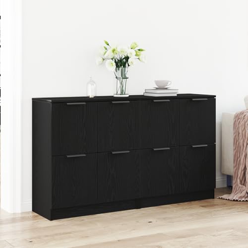 Makastle Sideboards 2er Set, Schrank mit 4 Türen und 2 Fächern, Mehrzweckschrank für Wohnzimmer, Korridor, Schlafzimmer, Schwarz Eiche 60x30x70 cm Holzwerkstoff Makastle Sideboards 2er Set, Schrank mit 4 Türen und 2 Fächern, Mehrzweckschrank für Wohnzimmer, Korridor, Schlafzimmer, Schwarz Eiche 60x30x70 cm Holzwerkstoff von Makastle