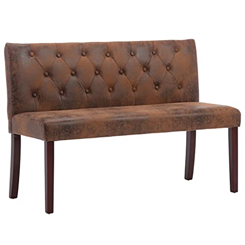 Makastle Sitzbank Rechteckig mit Rückenlehne, Flurbank mit 4 Gummifüße für Schlafzimmer Wohnzimmer, Braun 120 x 52 x 84.5 cm Wildleder-Optik Makastle Sitzbank Rechteckig mit Rückenlehne, Flurbank mit 4 Gummifüße für Schlafzimmer Wohnzimmer, Braun 120 x 52 x 84.5 cm Wildleder-Optik von Makastle