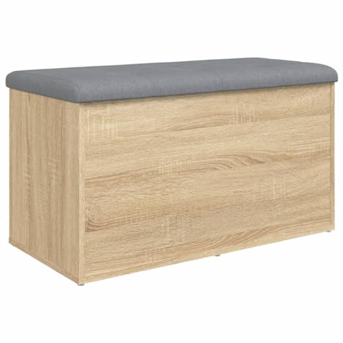 Makastle Sitzbank Rechteckig mit Stauraum, Schuhwechselbank mit Klappdeckel für Schlafzimmer Wohnzimmer, Sonoma-Eiche 82x42x45 cm Holzwerkstoff Makastle Sitzbank Rechteckig mit Stauraum, Schuhwechselbank mit Klappdeckel für Schlafzimmer Wohnzimmer, Sonoma-Eiche 82x42x45 cm Holzwerkstoff von Makastle