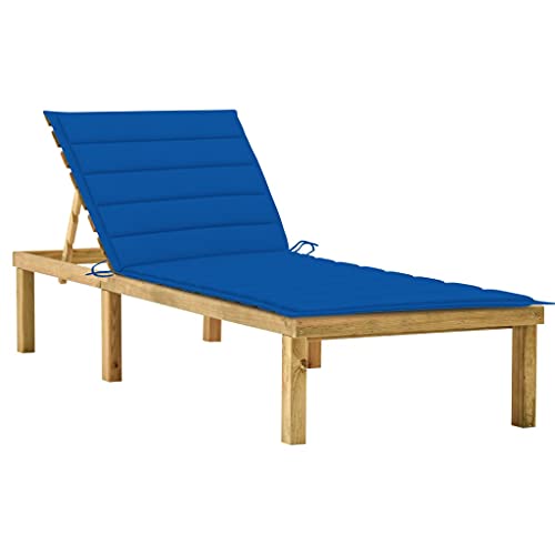Makastle Sonnenliege Holz Gartenliege Wetterfest Balkonmöbel mit Auflage, Verstellbarer Rückenlehne, Outdoor Liegestuhl für Garten oder Balkon, 200 x 70 x (31.5-77) cm von Makastle