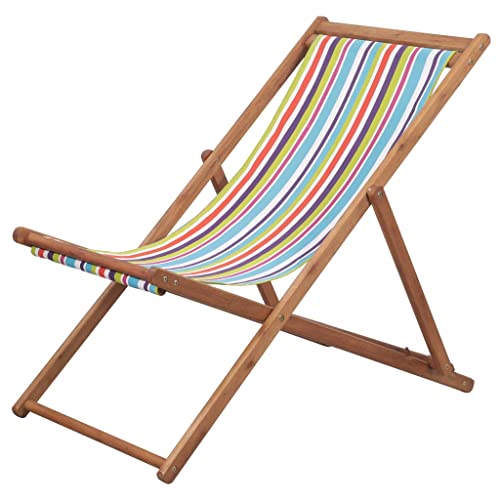 Makastle Strandstuhl Klappbar mit 3-Fach Verstellbare Rückenlehne, Poolliege für Strand Balkon, Bequeme Aufbewahrung, Eukalyptusholz 60 x 98 x 90 cm Farbe von Makastle
