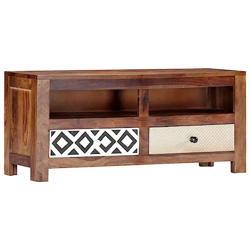 Makastle TV Lowboard TV Schrank TV Tisch TV Board Fernsehtisch Fernsehschrank Unterschrank mit 2 Schubladen und 2 Fächern, TV Möbel für Büro, Arbeitzimmer, Wohnzimmer, 90x30x40 cm von Makastle