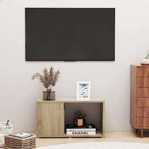 Makastle TV-Schrank mit 2 offene Fächer, TV-Regal mit Füße für Wohnzimmer, Unterhaltungsraum, Pflegeleicht, Sonoma-Eiche 60x24x32 cm Holzwerkstoff Makastle TV-Schrank mit 2 offene Fächer, TV-Regal mit Füße für Wohnzimmer, Unterhaltungsraum, Pflegeleicht, Sonoma-Eiche 60x24x32 cm Holzwerkstoff von Makastle