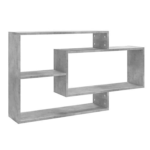 Makastle Wandregale mit 3 offene Fächer, Schwebende Regal für die Wand Deko, Holz Hängeregal für Büro Wohnzimmer, Betongrau 104x20x58,5 cm Holzwerkstoff Makastle Wandregale mit 3 offene Fächer, Schwebende Regal für die Wand Deko, Holz Hängeregal für Büro Wohnzimmer, Betongrau 104x20x58,5 cm Holzwerkstoff von Makastle
