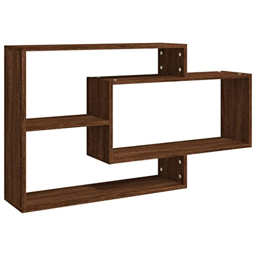 Makastle Wandregale mit 3 offene Fächer, Schwebende Regal für die Wand Deko, Holz Hängeregal für Büro Wohnzimmer, Braun Eichen-Optik 104x20x58,5 cm Holzwerkstoff Makastle Wandregale mit 3 offene Fächer, Schwebende Regal für die Wand Deko, Holz Hängeregal für Büro Wohnzimmer, Braun Eichen-Optik 104x20x58,5 cm Holzwerkstoff von Makastle