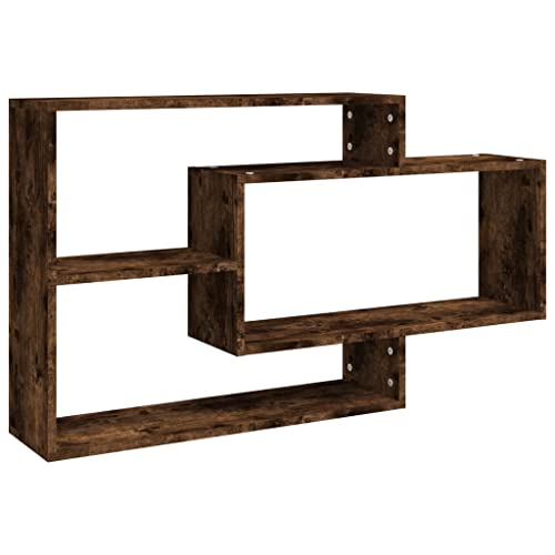 Makastle Wandregale mit 3 offene Fächer, Schwebende Regal für die Wand Deko, Holz Hängeregal für Büro Wohnzimmer, Räuchereiche 104x20x58,5 cm Holzwerkstoff Makastle Wandregale mit 3 offene Fächer, Schwebende Regal für die Wand Deko, Holz Hängeregal für Büro Wohnzimmer, Räuchereiche 104x20x58,5 cm Holzwerkstoff von Makastle