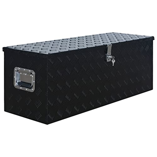 Makastle Werkzeugbox mit Handgriffen, Alu Transportbox Werkzeugkiste Aufbewahrungsbox Truckbox Aluminiumbox Lagerkiste Transportkoffer Werkzeugkasten, 108.5x37x40 cm Schwarz Makastle Werkzeugbox mit Handgriffen, Alu Transportbox Werkzeugkiste Aufbewahrungsbox Truckbox Aluminiumbox Lagerkiste Transportkoffer Werkzeugkasten, 108.5x37x40 cm Schwarz von Makastle