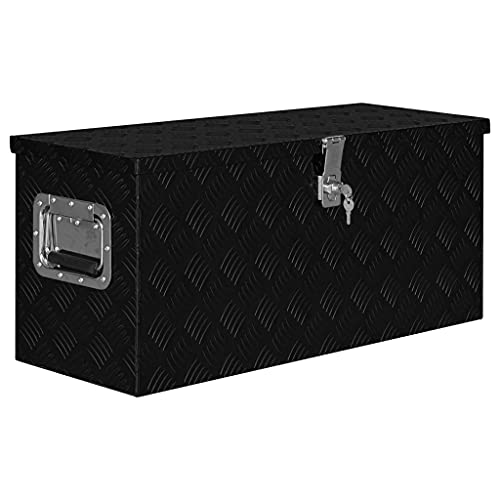 Makastle Werkzeugbox mit Handgriffen, Alu Transportbox Werkzeugkiste Aufbewahrungsbox Truckbox Aluminiumbox Lagerkiste Transportkoffer Werkzeugkasten, 80x30x35 cm Schwarz Makastle Werkzeugbox mit Handgriffen, Alu Transportbox Werkzeugkiste Aufbewahrungsbox Truckbox Aluminiumbox Lagerkiste Transportkoffer Werkzeugkasten, 80x30x35 cm Schwarz von Makastle