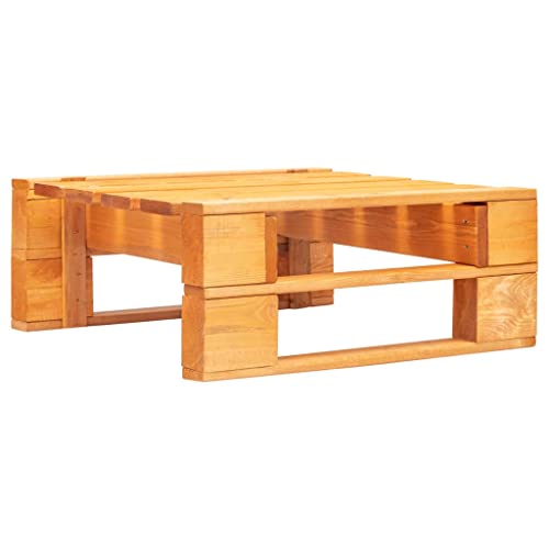 Massiv Holz Garten Hocker Palettentisch Sitzhocker Gartenhocker Fußbank Beistelltisch Palettenhocker Couchtisch Palettenmöbel Gartenmöbel, 60 x 60 x 25 cm von Makastle