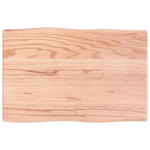 Massivholz Tischplatte Baumkante Massivholzplatte Baumkanten Holz Platte Ersatztischplatte Holzplatte für Heimwerker, Arbeitsplatten & Tische, 60x40x4 cm Massivholz Eiche Behandelt Baumkante von Makastle