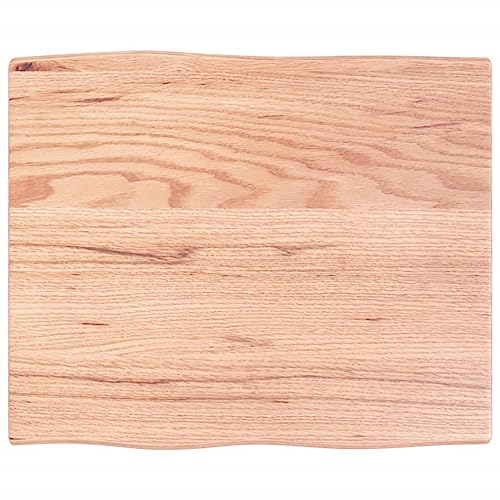 Massivholz Tischplatte Baumkante Massivholzplatte Baumkanten Holz Platte Ersatztischplatte Holzplatte für Heimwerker, Arbeitsplatten & Tische, 60x50x2 cm Massivholz Eiche Behandelt Baumkante von Makastle