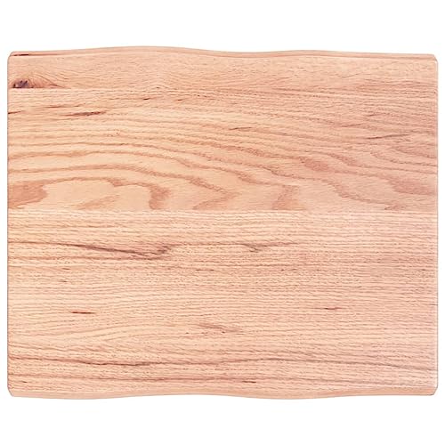 Massivholz Tischplatte Baumkante Massivholzplatte Baumkanten Holz Platte Ersatztischplatte Holzplatte für Heimwerker, Arbeitsplatten & Tische, 60x50x4 cm Massivholz Eiche Behandelt Baumkante von Makastle