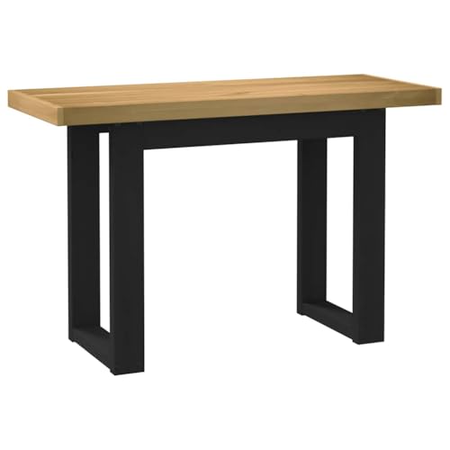 Moderner Schreibtisch Home Office Kleiner Computertisch PC Tisch Arbeitstisch Bürotisch Officetisch für Wohnzimmer, U-Form-Beine 120x50x75 cm Massivholz Kiefer von Makastle