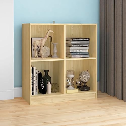 Modernes Beistellschrank Sideboard mit 4 offenen Fächern, Schmaler Schrank Anrichte Standschrank Flurschrank für Küche Wohnzimmer Flur, 70x33x76 cm Massivholz Kiefer von Makastle