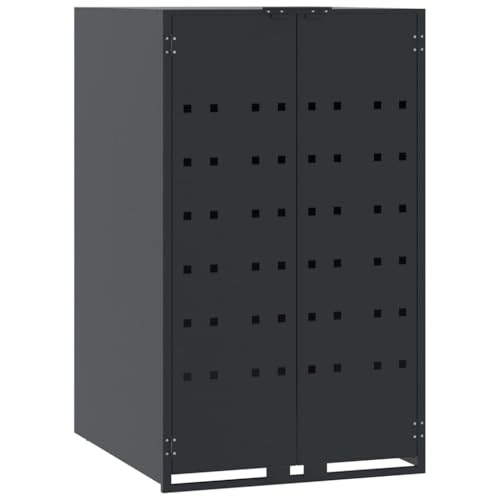 Mülltonnenbox mit Abdeckung für 1 Mülleimer, Mülltonnenverkleidung mit 2 Türen und Stahlrahmen für Veranda Parks, Anthrazit 69x79x117 cm Mülltonnenbox mit Abdeckung für 1 Mülleimer, Mülltonnenverkleidung mit 2 Türen und Stahlrahmen für Veranda Parks, Anthrazit 69x79x117 cm von Makastle