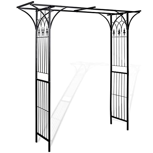 Rosenbogen Metall, eckig, Rankhilfe Kletterpflanzen, Garten, wetterfest, Gartenbogen Rankgitter Garten Spalier Torbogen Rankhilfe, 200 x 52 x 204 cm von Makastle