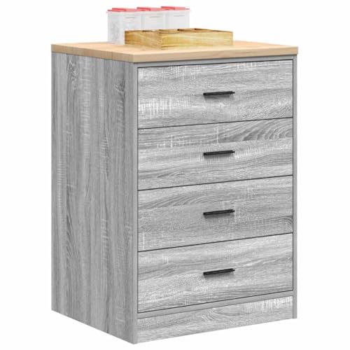 Schmaler Schrank mit 4 Schubladen, Sideboard Kommode Beistellschrank Mehrzweckschrank Standschrank Flurschrank, Grau Sonoma Massivholz Kiefer Schmaler Schrank mit 4 Schubladen, Sideboard Kommode Beistellschrank Mehrzweckschrank Standschrank Flurschrank, Grau Sonoma Massivholz Kiefer von Makastle