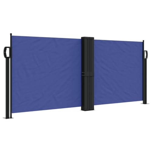 Seitenmarkise mit Zubehör und Metallrahmen, Doppelseitige Markise Ausziehbar für Terrasse Arkade, Leicht zu reinigen, Blau 100x1000 cm Polyester Seitenmarkise mit Zubehör und Metallrahmen, Doppelseitige Markise Ausziehbar für Terrasse Arkade, Leicht zu reinigen, Blau 100x1000 cm Polyester von Makastle