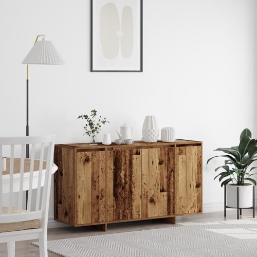 Sideboard mit 4 Türen und 7 Fächern, Badezimmerschrank, Wandschrank für Wohnzimmer, Korridor, Schlafzimmer, Altes Holz Massivholz Altholz 135 x 41 x 75 cm Sideboard mit 4 Türen und 7 Fächern, Badezimmerschrank, Wandschrank für Wohnzimmer, Korridor, Schlafzimmer, Altes Holz Massivholz Altholz 135 x 41 x 75 cm von Makastle