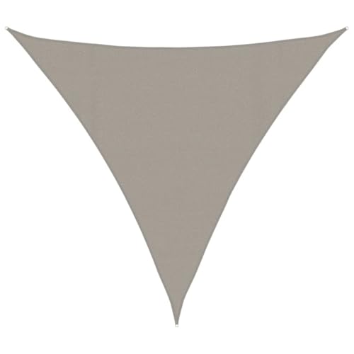 Sonnensegel Dreieckig mit Rostschutzring und Fixseil, Baldachin für Rasen, Terrasse, Reißfest, Pflegeleicht, 160 g/m² Hellgrau 4,5x4,5x4,5 m HDPE von Makastle