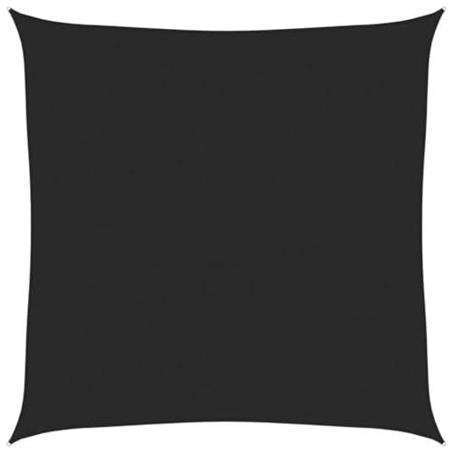 Sonnensegel Quadrat mit Rostschutzring und Fixseil, Baldachin für Carport Pavillon, Schnelle und einfache Installation, 160 g/m² Schwarz 5x5 m HDPE von Makastle