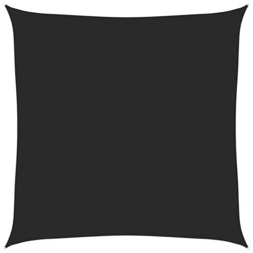 Sonnensegel Quadrat mit Rostschutzring und Fixseil, Baldachin für Carport Pavillon, Schnelle und einfache Installation, 160 g/m² Schwarz 7x7 m HDPE von Makastle
