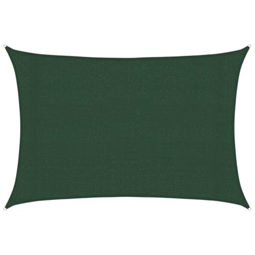 Sonnensegel Rechteckig mit 4 Seil und D-Rostschutzring, Baldachin Dauerhaft für Parks Schwimmbad, Robust und langlebig, 160 g/m² Dunkelgrün 3x5 m HDPE von Makastle