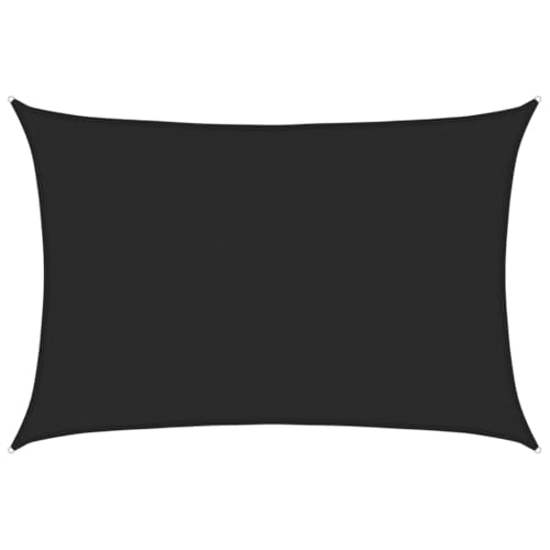Sonnensegel Rechteckig mit Rostschutzring und PE-Fixseil, Reißfest Baldachin für Rasen Terrasse, Wasser- und Winddicht, 160 g/m² Schwarz 5x6 m HDPE Sonnensegel Rechteckig mit Rostschutzring und PE-Fixseil, Reißfest Baldachin für Rasen Terrasse, Wasser- und Winddicht, 160 g/m² Schwarz 5x6 m HDPE von Makastle