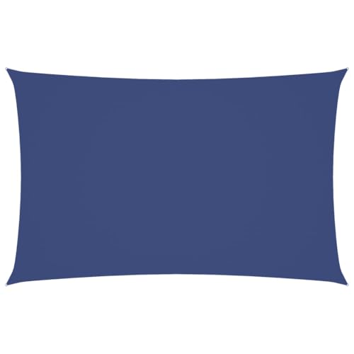 Sonnensegel Tragbar mit Rostschutzring & PE-Seil, Baldachin Rechteckig für Terrasse Balkon, wetterbeständig atmungsaktiv, Oxford-Gewebe 5x8 m Blau von Makastle