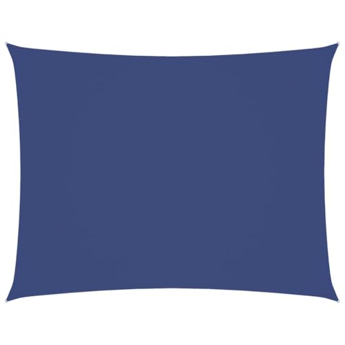 Sonnensegel Tragbar mit Rostschutzring & PE-Seil, Baldachin Rechteckig für Terrasse Balkon, wetterbeständig atmungsaktiv, Oxford-Gewebe 6x7 m Blau von Makastle