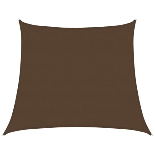 Sonnensegel Trapezform mit Rostschutzring und PE-Fixseil, Baldachin Tragbar für Rasen Terrasse, Lüftung und Sonnenschutz, 160 g/m² Braun 4/5x4 m HDPE von Makastle