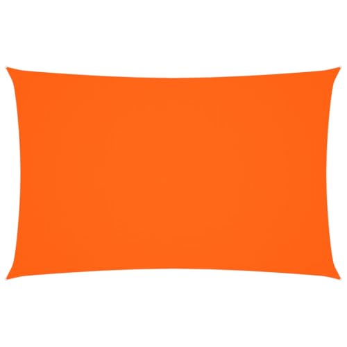 Sonnensegel mit 4 PE-Fixseil & Rostschutzring, Baldachin Rechteckig für Teich Carport, Wasserdicht, Leicht zu reinigen, Oxford-Gewebe 2,5x5 m Orange von Makastle